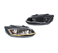 DWTNMEX Car Headlight Headlamp For VW For Polo MK5 For MKV For TSI For TDI 2011-2017 DRL Projector Silver Line Front Lamps Assembly Not For GTI R LED Headlights Car Turn Light Headlamp