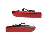 DWTNMEX Car Rear Bumper Reflector For Mitsubishi For Lancer For Evo For Evolution For ASX Dynamic Turn Signal Rear Tail Brake Lamp LED Bumper Reflector Lights(Red Lens E)