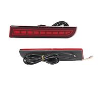 DWTNMEX Car Rear Bumper Reflector For Mitsubishi For Lancer For Evo For Evolution For ASX Dynamic Turn Signal Rear Tail Brake Lamp LED Bumper Reflector Lights(Red Lens C)