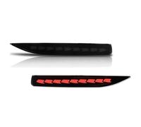 DWTNMEX Car Rear Bumper Reflector For Toyota For Corolla For Altis 2019-2022 LED Rear Bumper Reflector Assembly Tail Brake Fog Lamps Turn Signal Light Car Accessories(B Smoked Lens)