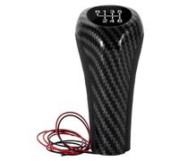 DWTNMEX Car Shift Knob for BMW E46 E90 E91 E92 E36 E30 E32 E34 E38 E39 E60 for X1 for X3 for X5 LED Light 5/6 Speed Car Gear Shift Knob Silver Carbon Fiber(6 Speed BlueLight)