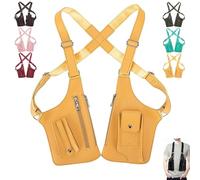 DWTYQN Premium Leather Adjustable Underarm Shoulder Bag For Men & Women, Leather Underarm Shoulder Bag Men, Armpit Vest Bag Anti Theft Hidden Storage, Travel Accessory(Yellow)