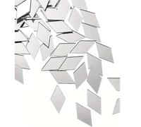 DWUENT 100 Pcs Rhombus Mini Mirror Tiles Self Adhesive Small Mirror Stickers for DIY Crafts Mosaics Art Supplies Home Decor Acrylic Mirror Sheet (2.5x2.5cm)