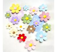 DWUENT 10pcs Mini Magnet Fridge Magnets for Adults - 1.9cm Whiteboard Magnets with 3D Flower, Small Decorative Magnets for Fridge, Kitchen & Office (10 Pack)
