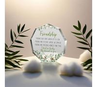 DWUENT 13x13cm Nine-Sided Commemorative Gift Figure - Acrylic Friendship Quote Figure, Suitable for Workplace Friends (87g)