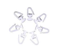 DWUENT 160pcs Plastic Curtain Hooks - 25mm Glider Hooks for Tracks, Universal Fitting for Caravan, Campervan & Van Curtains (White, Durable Design)