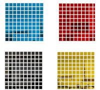 DWUENT 200 Pcs Square Mini Mirror Self Adhesive Mirror Tiles Small Mirrors for Crafts, Acrylic Mirror Sheet Stickers for DIY Projects Home Decor Mosaics Art Supplies (2.5x2.5cm, Gold+Blue+Red+Black)
