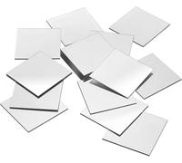 DWUENT 50PCS Acrylic Square Mirror Tiles Self Adhesive 0.1cm Ultra-Thin Small Mirror with Double-Sided Protection, Reinforced Removable Adhesive for Bathroom Bedroom Living Room Wall Kitchen Decoratio