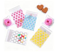 DWUENT 8x10 cm Self-Adhesive Cellophane Bags, 200pcs Multicolor for Cookies, Sweets, Small Items Packaging (Red/Blue/White/Yellow)