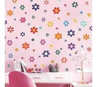 DWUENT 96 Pcs Daisy Wall Stickers, PVC Flower Decals for Girls Bedroom Boys Nursery Classroom, 30x20cm Colorful Kids Wall Art Decor Stickers
