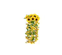 DWUENT Artificial Flowers Garland Sunflower Yellow & Pink Purple Daisy Dual Colour 2 Meters Long, Artificial Flower Vines for Indoor Outdoor Garden Wedding Arch Wall Mantle Han (1, sunflower)