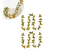 DWUENT Artificial Flowers Garland Sunflower Yellow & Pink Purple Daisy Dual Colour 2 Meters Long, Artificial Flower Vines for Indoor Outdoor Garden Wedding Arch Wall Mantle Han (2, sunflower)