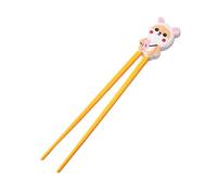DWUENT Bunny Training Chopsticks for Kids - Non-Slip Reusable Utensils, Heat-Resistant for Sushi, Asian Food & Lunchboxes (White & Orange)