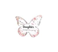 DWUENT Butterfly Acrylic Plaque for Daughter - 10x7.5cm Inspirational Keepsake, Birthday & Graduation Gifts with Engraved Quotes, Daughter Gifts from Mum Dad