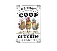 DWUENT Chicken Coop Accessories, Garden Sign, Chicken Accessories, Keep Gate Closed No Matter What Chickens Say Funny Metal Sign, Vintage Iron Plaque for Farm Garden Wall Decor, 20x30cm White