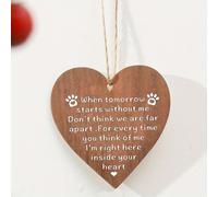 DWUENT Dog Memorial Gifts Wooden Paw Print Heart Keepsake | Cherish Memories with Eternal Paws | Pet Bereavement Gifts |White Lettering | 10x10x0.3cm