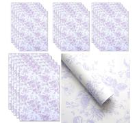 DWUENT Drawer Liners,Vintage Floral Scented Drawer Liner Paper - Waterproof & Non-Slip Drawer Protection Mat,Decorative Shelf & Drawer Organiser for Kitchen,Bedroom, Wardrobe,20PCS,35x 50cm