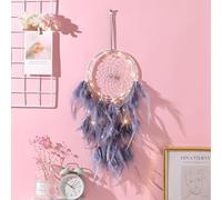 DWUENT Grey Forest Dream Catcher for Girls & Boys, Handmade Wall Hanging Decor with Natural Feathers, Bedroom & Kids Room Decoration, Boho Home Gift