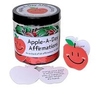 DWUENT Mental Health Gifts, Positivity Cards, Positive Affirmation Cards, Apple Shaped Emotional Support Card with Uplifting Message for Women Men, Friend, Coworker, Employee (Red, 1pc)