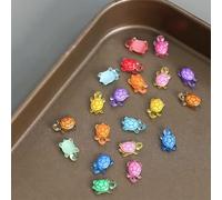 DWUENT Mini Turtles, Resin Animals, Mini Resin Turtles, 100 Pieces Tiny Plastic Turtle for Crafts, Colourful Miniature Turtle Figures for Dollhouse Fairy Garden Micro Landscape Decoration (0.9x1.3cm)