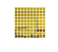 DWUENT Mirror Tiles, Stick on Mirrors for Walls, Mirror Tiles Self Adhesive, 100pcs Acrylic Mini Mirror Squares 2.5x2.5cm in Gold - Decorative Self-Adhesive Mirrors Stickers for Wall Decor
