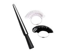 DWUENT Ring Sizer US, US 0-13 Ring Measurement Tool with 2 Black+White Adjustable Sizers & Detachable Metal Clasp, Pure Black Stick, Engraved Size Chart for Personal/Professional Jewelry Sizing