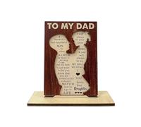 DWUENT To My Dad Gifts Wooden Engraved Plaque - Father & Daughter Silhouette Birthday Gifts for Daddy, Raised Texture Design Father's Day Presents for Stepdad, New Dad Keepsake from Daughter