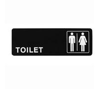 DWUENT Toilet signs for door, Toilet door sign, Toilets signs, Unisex Toilets Door Signs - 23x8cm Black Acrylic - Fixing Included