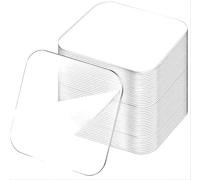 DWUENT Velcro Tape Self Adhesive, Sticky Back Velcro, Velcros Strips, 100pcs 6x6cm Transparent Plastic Squares, Heavy Duty Hook and Loop Adhesive Pads for Home Office Garage Use