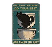 DWUENT Vintage Bathroom Wall Art - 8x12 Inch Funny Toilet Sign, Retro Metal Tin Decor for Bathroom, Home Gift, Rustic Restroom Signage