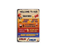 DWUENT Weatherproof Aluminium Garden Sign - 20x30cm Tropical Beach Design Metal Plaque with Rust-Resistant Finish for Patio, Backyard & Party Décor