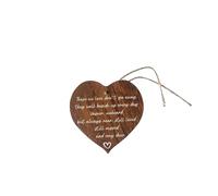 DWUENY Sympathy Gift, Bereavement Gifts, Memorial Plaque - Natural Wooden Heart-Shaped Hanging Plaque with Rope (10x10x0.3cm), Printed Memorial Decor, Thinking of You Gifts, Grave Decorations In Memor