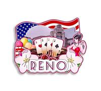 Dwutahcy 3D Wooden Fridge Magnet for Reno Nevada USA City Travel Souvenirs Refrigerator Sticker Home Kitchen Decorations Gifts