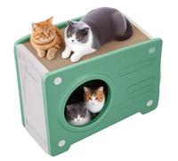 DWVO 2-Tier Cat House, Bunk Cat Bed with Scratch Board, Spacious Cat Cave for Multiple Cats, Weatherproof, Indoor Outdoor Use, Heavy Duty Sturdy Holds 200lbs, Easy Assembly Birthday Gift