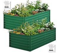 DWVO 2X Raised Garden Bed,Outdoor Plant Galvanised steel sheet 240x120x54cm