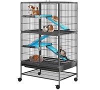 DWVO 4-Tiers Small Animal Cage: Indoor Critter Nation Cage for Ferrets, Chinchillas, Guinea Pigs, Large Hamsters, Rabbits, Hedgehogs with Wheels
