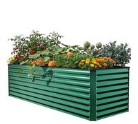 DWVO Raised Garden Bed,Outdoor Plant Galvanised steel sheet 240x90x70cm | With Safety Rubber for Garden Growing Vegetables Flowers Fruits Green