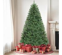 DWVO Realistic Pine Artificial Christmas Tree 7.5ft/2.3m, 1346 Tips | Foldable Metal Stand & Metal Frame, Easy Assembly Pops Up Christmas Tree, Xmas Decoration for Home Party, 229 x Φ135cm