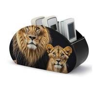 DWVSFJM - 5 Compartment PU Leather Remote Control Storage Box for Living Room Bedroom Office