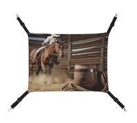 DWVSFJM American West Rodeo Cat Hammock Pet Cage Hammock Soft Pet Hanging Bed with Adjustable Straps and Metal Hooks Pattern Warm Hanging Pet Mats for Cats Small Dogs Rabbits