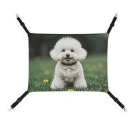 DWVSFJM Bichon Frise Dog on The Grass Cat Hanging Hammock Adjustable Resting Sleepy Cat Window Pad Pets Hammock Soft Bed for Cats Rabbits Or Other Small Animals