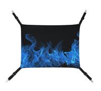 DWVSFJM Blue Flame Cat Hammock Pet Cage Hammock Soft Pet Hanging Bed with Adjustable Straps and Metal Hooks Pattern Warm Hanging Pet Mats for Cats Small Dogs Rabbits