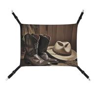 DWVSFJM Cowboy Black Hat Western Boots Cat Hanging Hammock Adjustable Resting Sleepy Cat Window Pad Pets Hammock Soft Bed for Cats Rabbits Or Other Small Animals