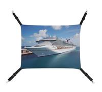 DWVSFJM Cruise Ships Cat Hammock Pet Cage Hammock Soft Pet Hanging Bed with Adjustable Straps and Metal Hooks Pattern Warm Hanging Pet Mats for Cats Small Dogs Rabbits