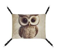 DWVSFJM Cute Owl Cat Hammock Pet Cage Hammock Soft Pet Hanging Bed with Adjustable Straps and Metal Hooks Pattern Warm Hanging Pet Mats for Cats Small Dogs Rabbits