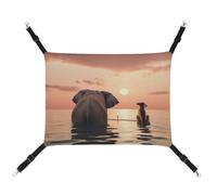 DWVSFJM Elephant and Dog Cat Hanging Hammock Adjustable Resting Sleepy Cat Window Pad Pets Hammock Soft Bed for Cats Rabbits Or Other Small Animals