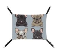 DWVSFJM French Bulldog Cat Hammock Pet Cage Hammock Soft Pet Hanging Bed with Adjustable Straps and Metal Hooks Pattern Warm Hanging Pet Mats for Cats Small Dogs Rabbits