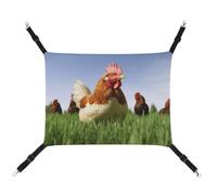 DWVSFJM Funny Chicken Grass Cat Hammock Pet Cage Hammock Soft Pet Hanging Bed with Adjustable Straps and Metal Hooks Pattern Warm Hanging Pet Mats for Cats Small Dogs Rabbits