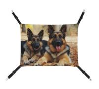 DWVSFJM German Shepherd Dog Cat Hammock Pet Cage Hammock Soft Pet Hanging Bed with Adjustable Straps and Metal Hooks Pattern Warm Hanging Pet Mats for Cats Small Dogs Rabbits