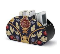 DWVSFJM - Hand Drawn Pomegranate Remote Control PU Leather Storage Box with 5 Compartments Emotion Control Stand for Living Room Bedroom Office